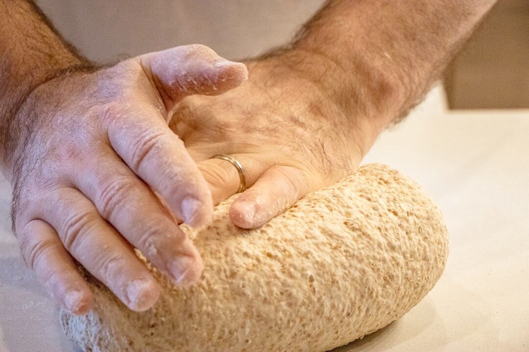 kneading dough by hand