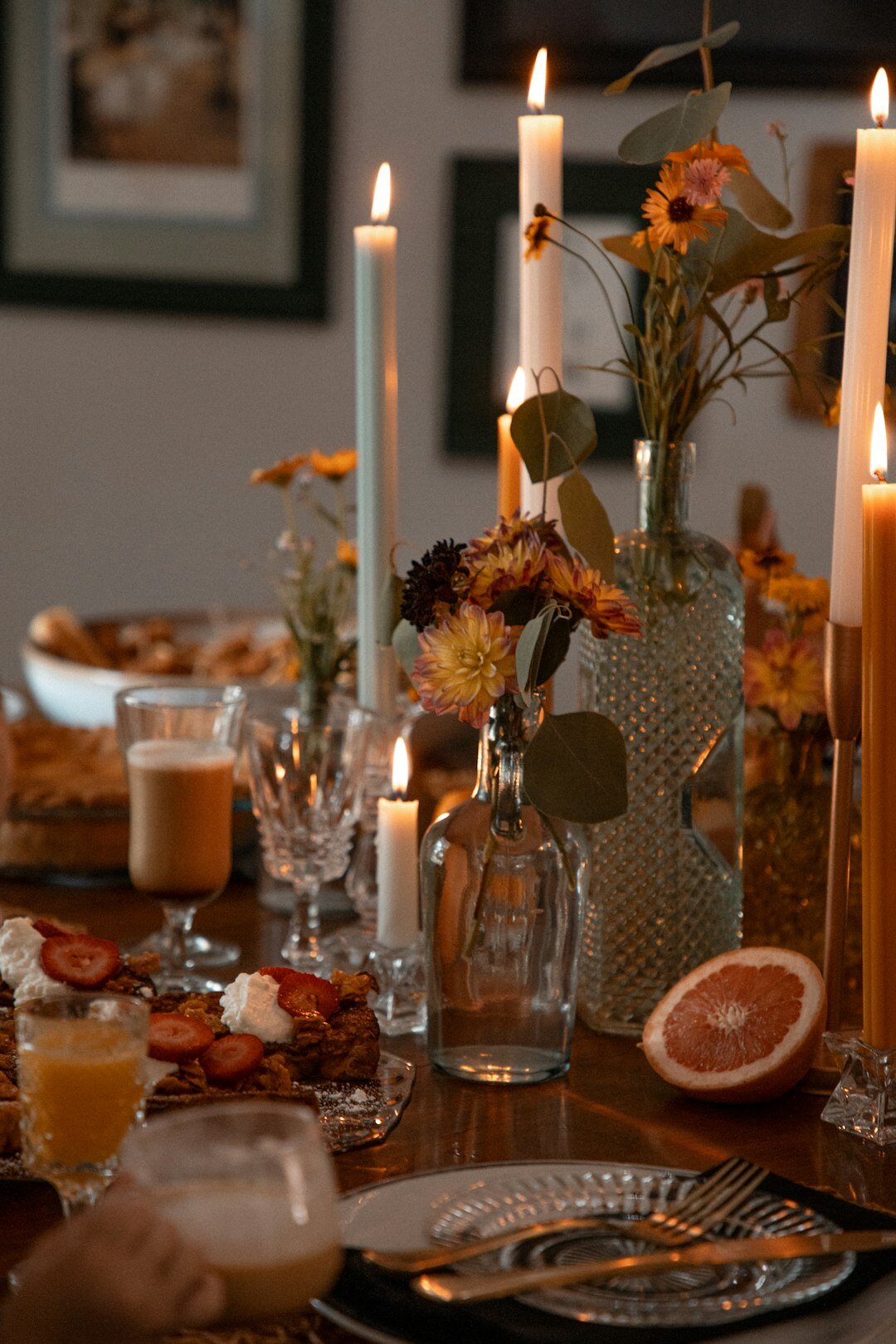 family dinner table setting
