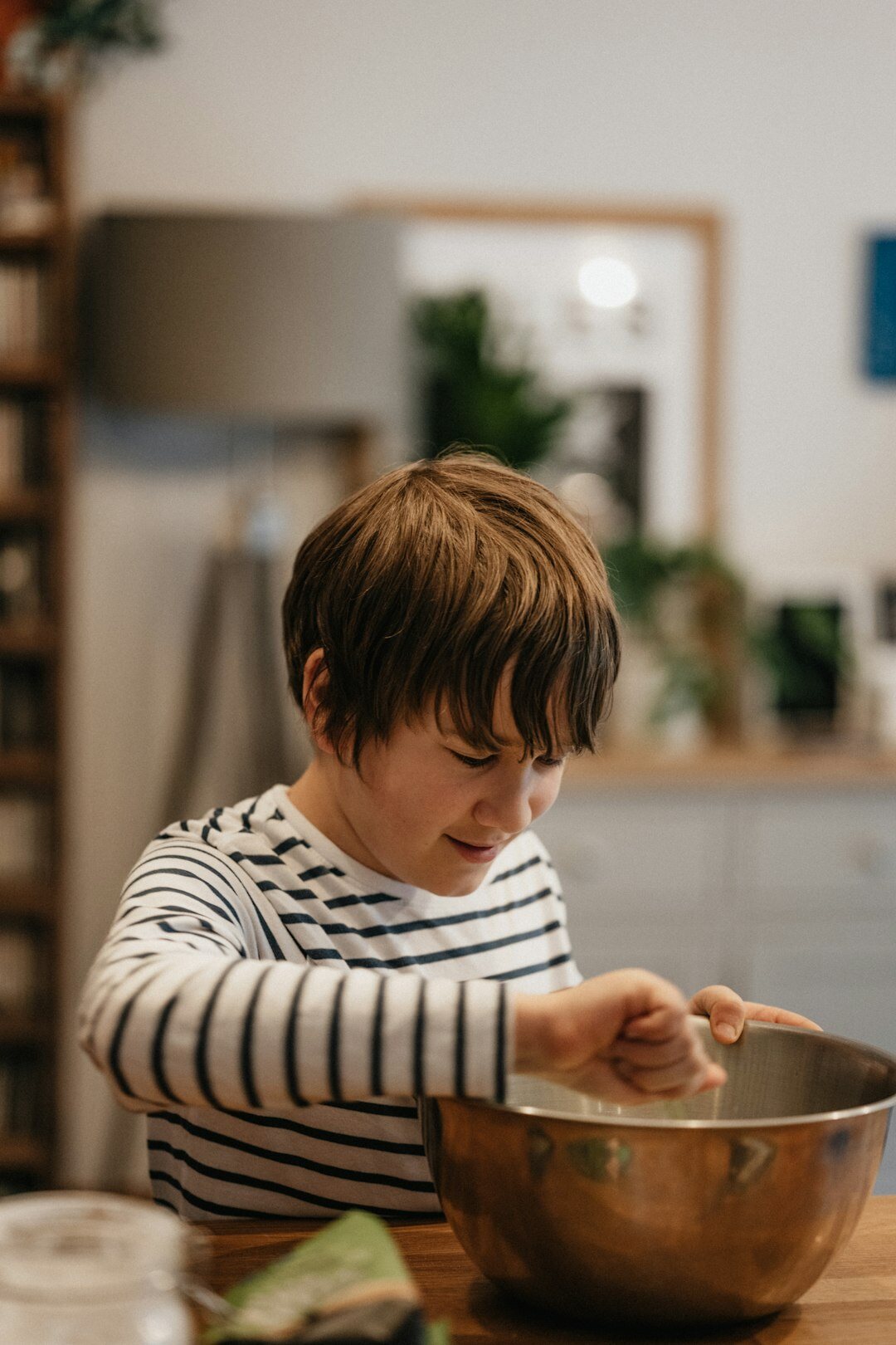 kids helping in kitchen